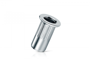 Nut Rivet-Flat Head Round Body with Knurls Open-End